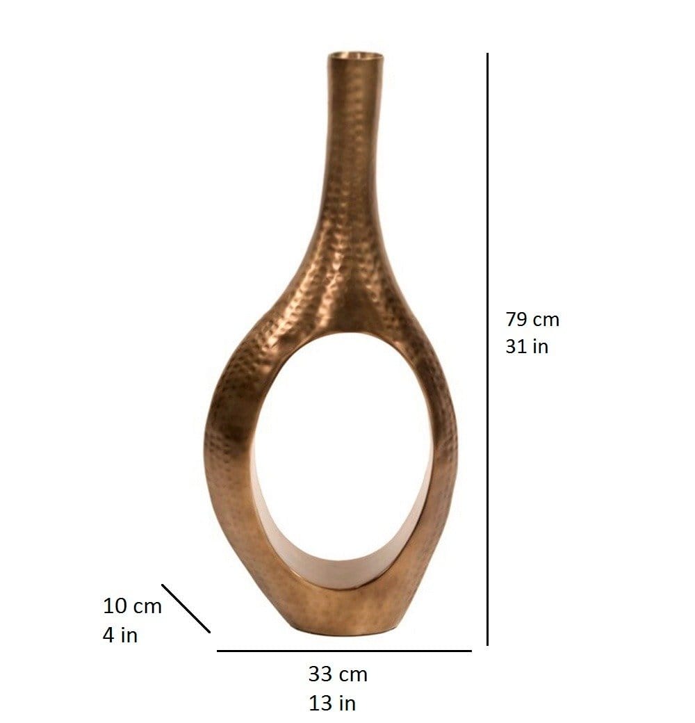 Mateo Hand Hammered Brass Floor Vase 