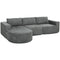 L Shaped Cloud Boneless Couch, Modular Sectional Sofa with Chaise and Deep Seat for Living Room, Bedroom, Dark Grey
