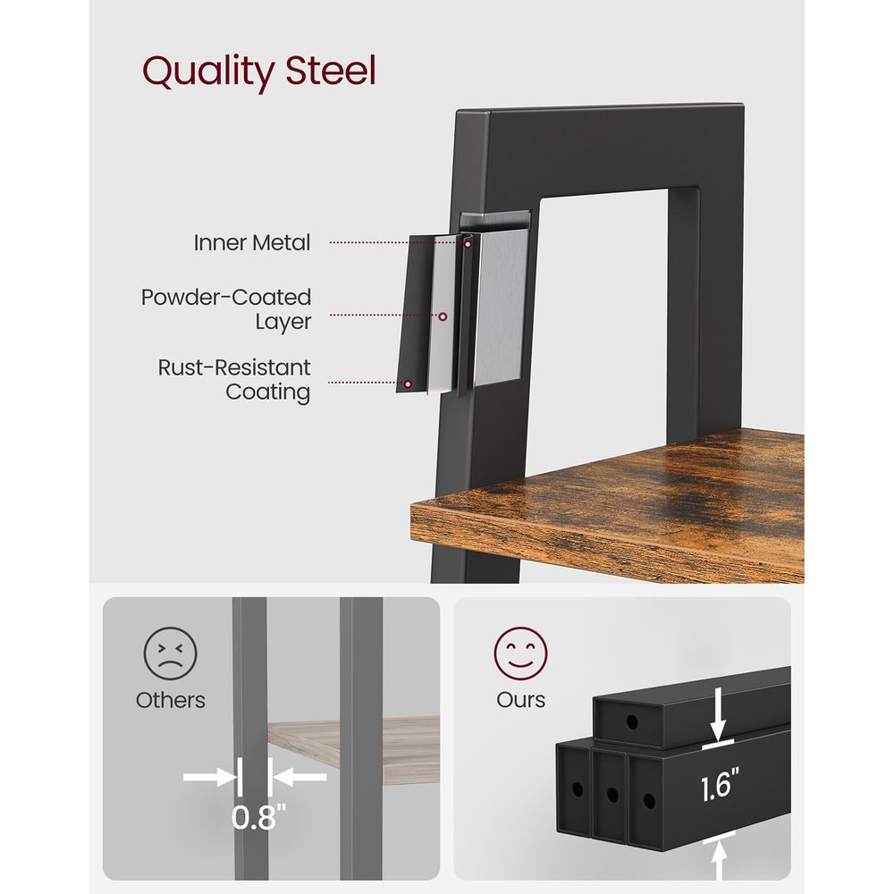 VASAGLE 4-Tier Ladder Shelf with Steel Frame 