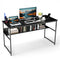 55 x 24 inch Computer Desk with Power Outlets and USB Ports-Black