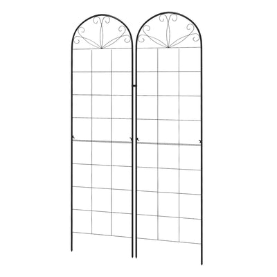 Outsunny 2 Pcs Garden Trellis for Climbing Plants, Outdoor Metal Trellis Plant Support Trellises for Patio, Lawn, Backyard 