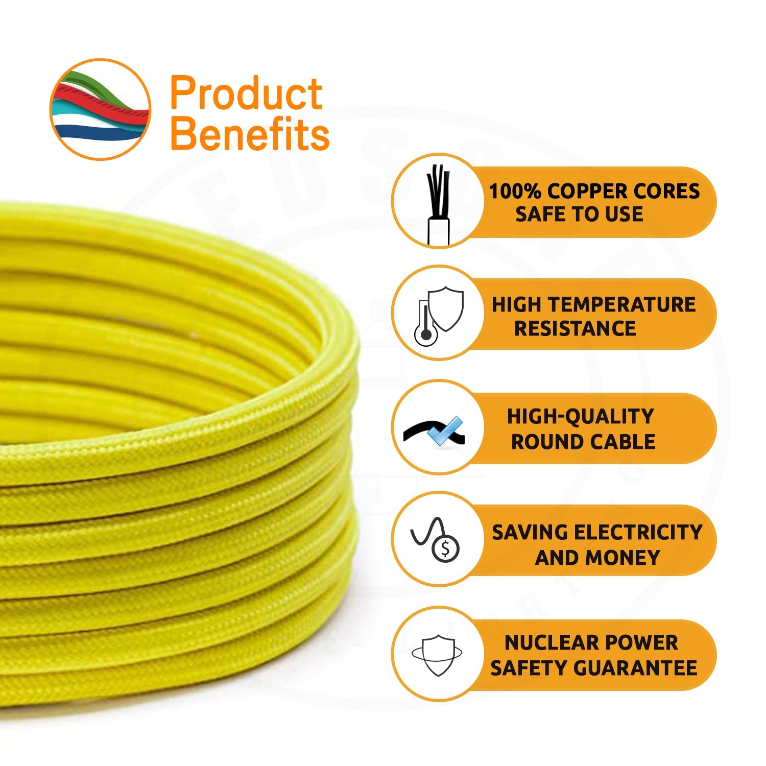 3 Core Round Braided Flex Fabric Cable ~2120