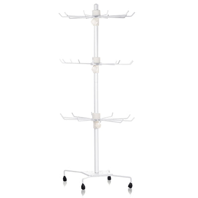 3-Tier Metal Jewelry Rack 30-Hook Necklaces Bracelets Display Stand Organizer Spinning Tower Holder 