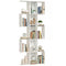 5-Tier Bookshelf, S Shaped Geometric Bookcase with 15 Compartments, White Wood Grain