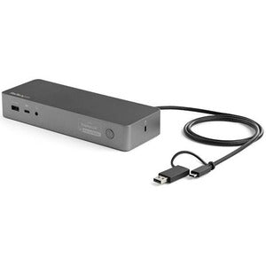 USB-C & USB-A Dock - Hybrid Universal Laptop Docking Station w/ 100W Power Delivery - Dual Monitor 4K 60Hz HDMI & DisplayPort 
