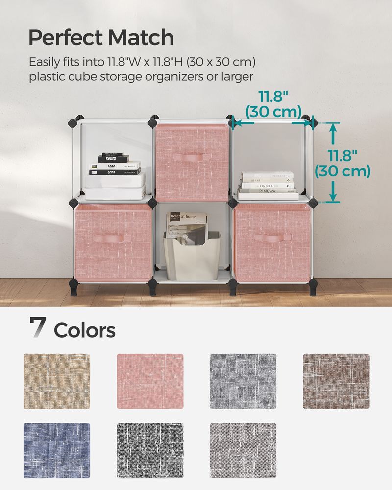 SONGMICS Non-Woven Fabric Storage Cubes with Double Handles 