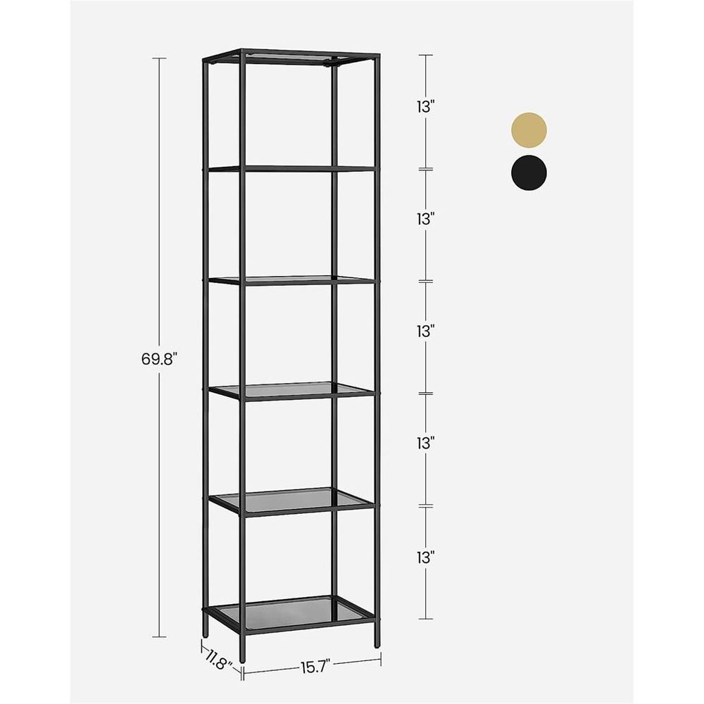 VASAGLE Bookcase, Slim Shelving Unit 