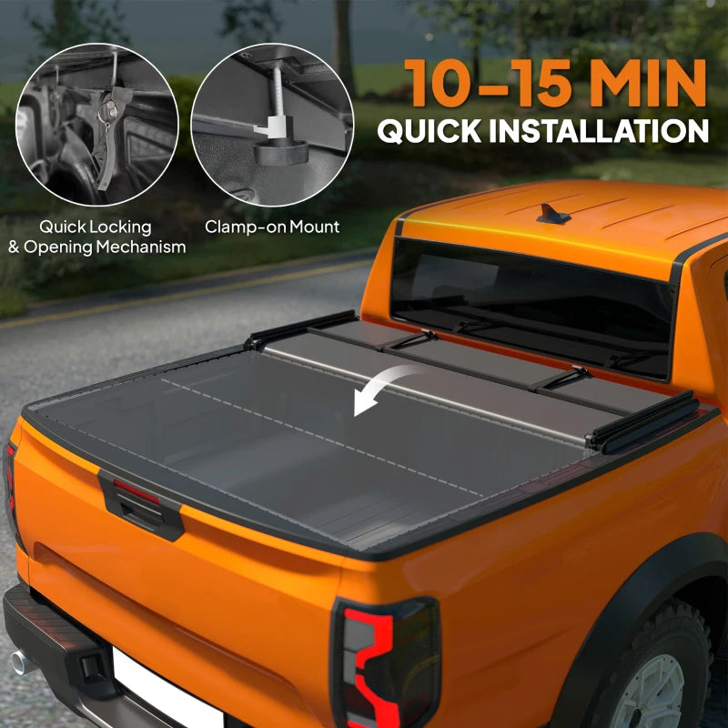 5'7" Soft Tri-Fold Truck Bed Tonneau Cover for 5.7 ft Bed, Truck Bed Cover with Seal Strip, Black