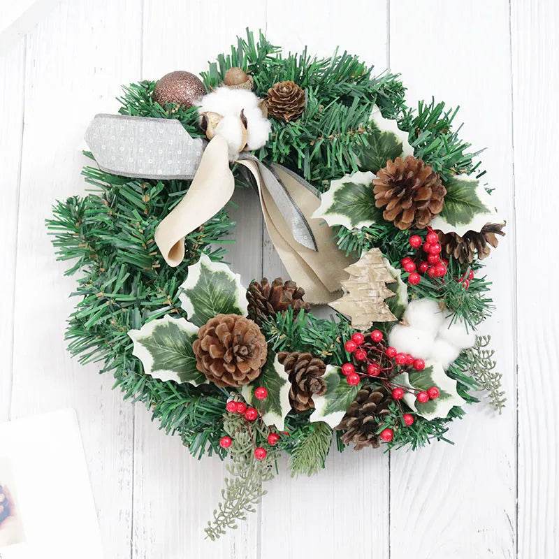 Creative Christmas Door Wreath Christmas Decoration Artificial Garland Wreaths For Car Home Window Wall Decoration 