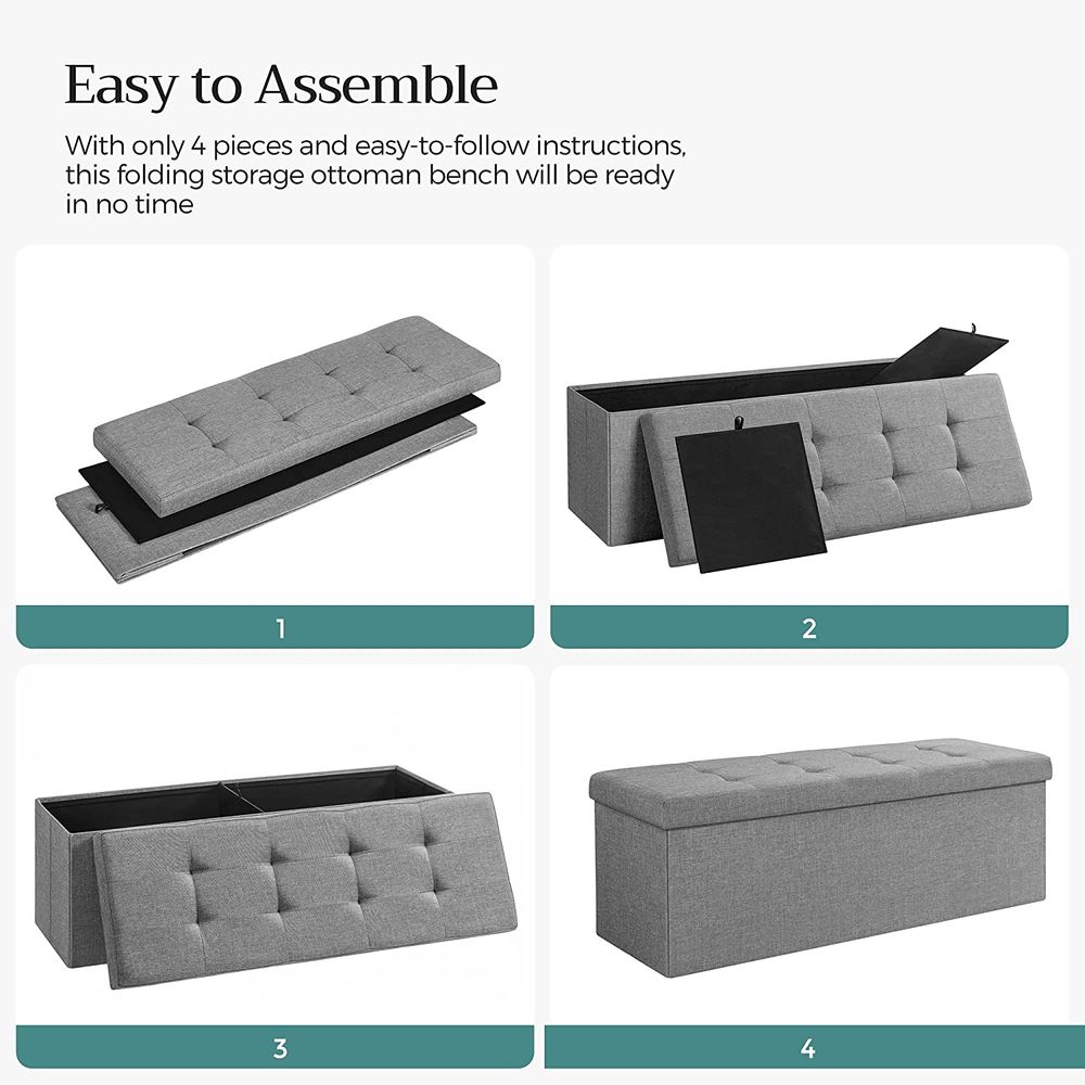 SONGMICS MAZIE Collection 43'' Folding Storage Ottoman Bench 