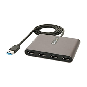 USB 3.0 to 4 HDMI Adapter, External Graphics Card, 1080p, USB Type-A to Quad HDMI Monitor Display Adapter/Converter, Windows