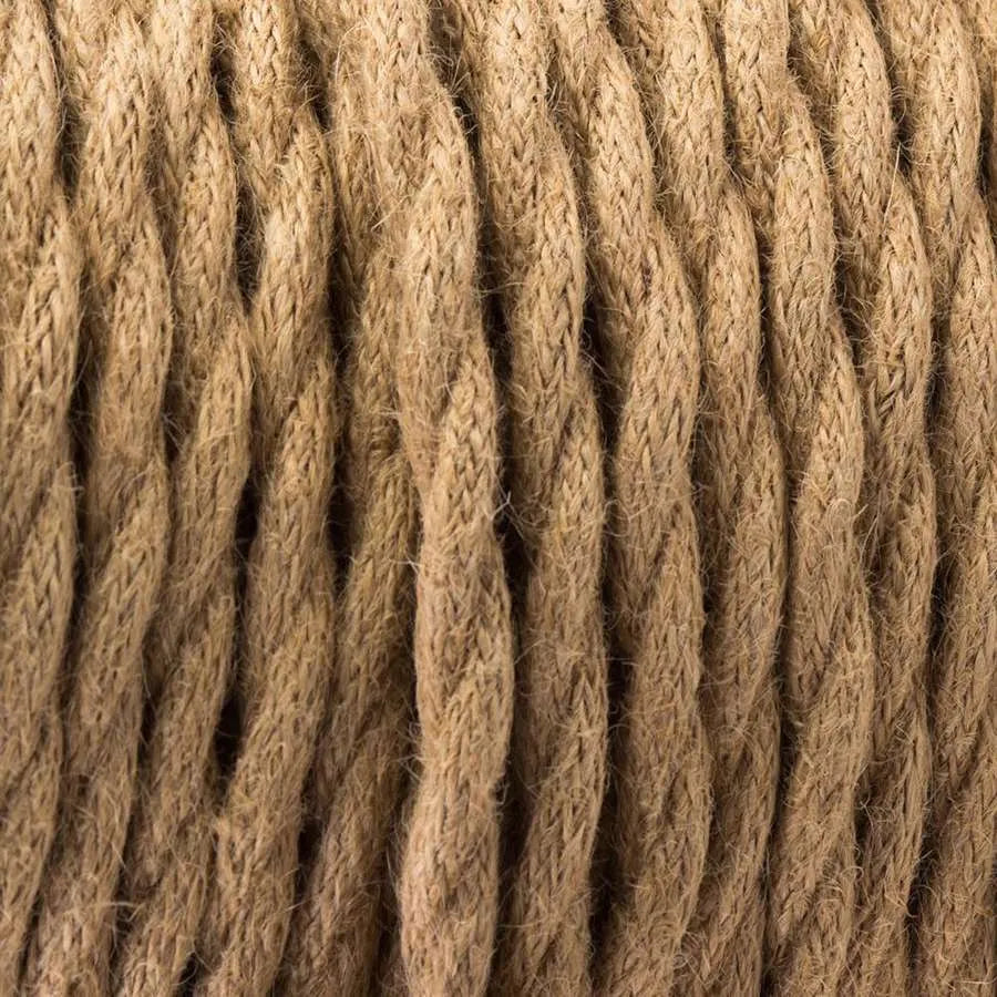 2 Core Twisted Hemp Rope Cloth Covered Electrical Wire~ 1474