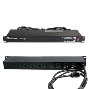 Rackmount PDU with 8 Outlets with Surge Protection - 19in Power Distribution Unit - 1U 