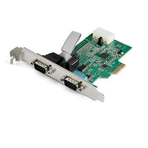 2-port PCI Express RS232 Serial Adapter Card - PCIe to Dual Serial DB9 RS-232 Controller - 16950 UART - Windows and Linux