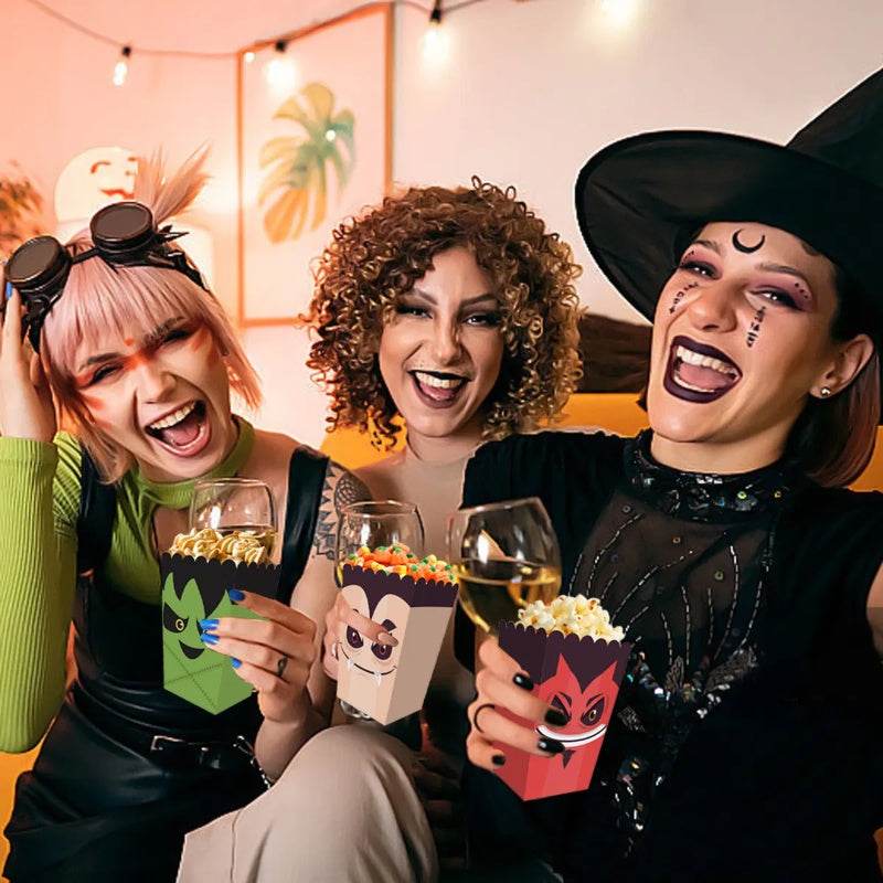 12 Pieces Halloween Popcorn Box Halloween Party Favor Snack Treat Boxes Candy Cookie Container Decorations Gifts For Popcorn Sales Halloween Party Favor Supplies 