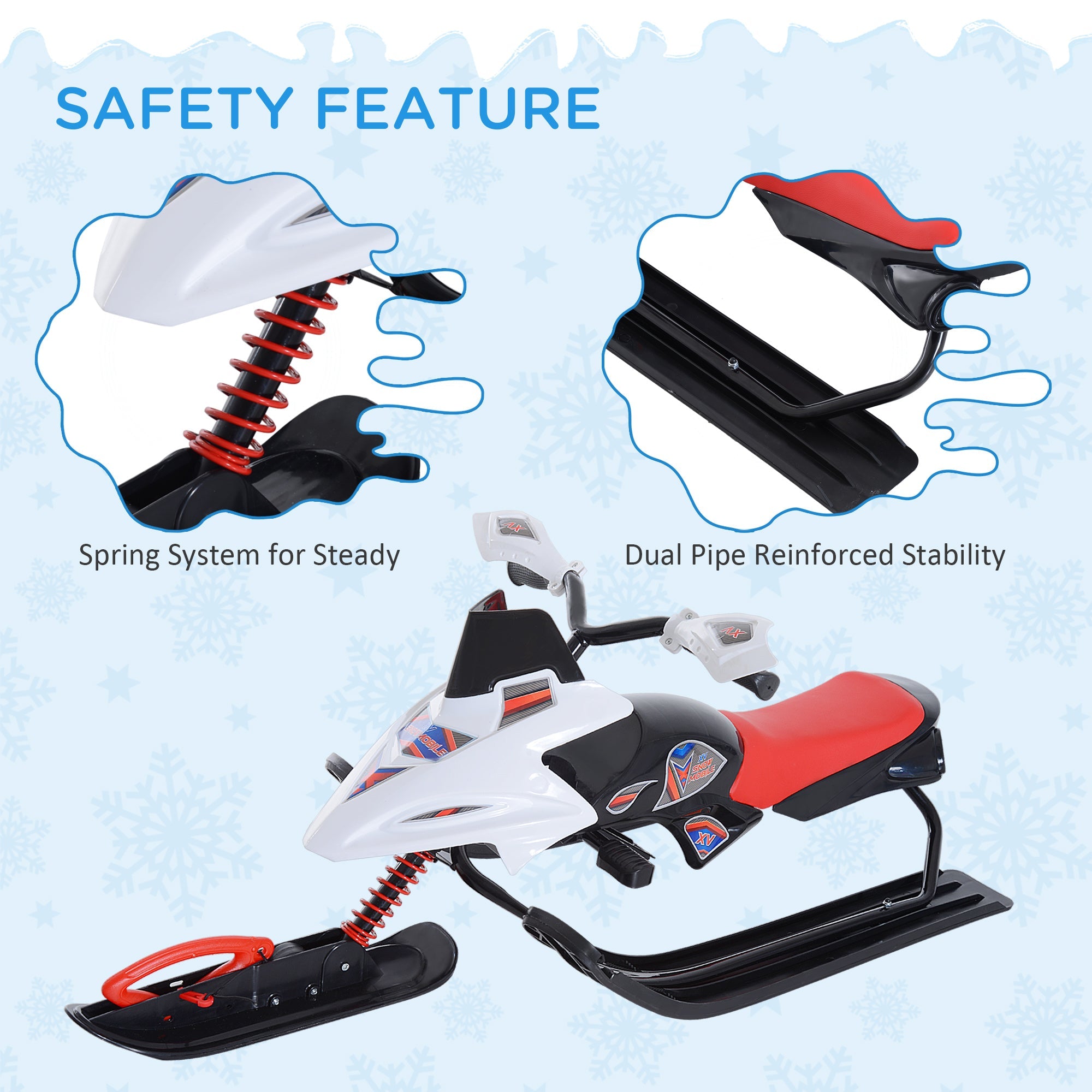 Soozier Snow Mobile Scooter Outdoor Winter Sled Motor Snow Racer Rush Sledge Exciting Ride On Vehicle Children 