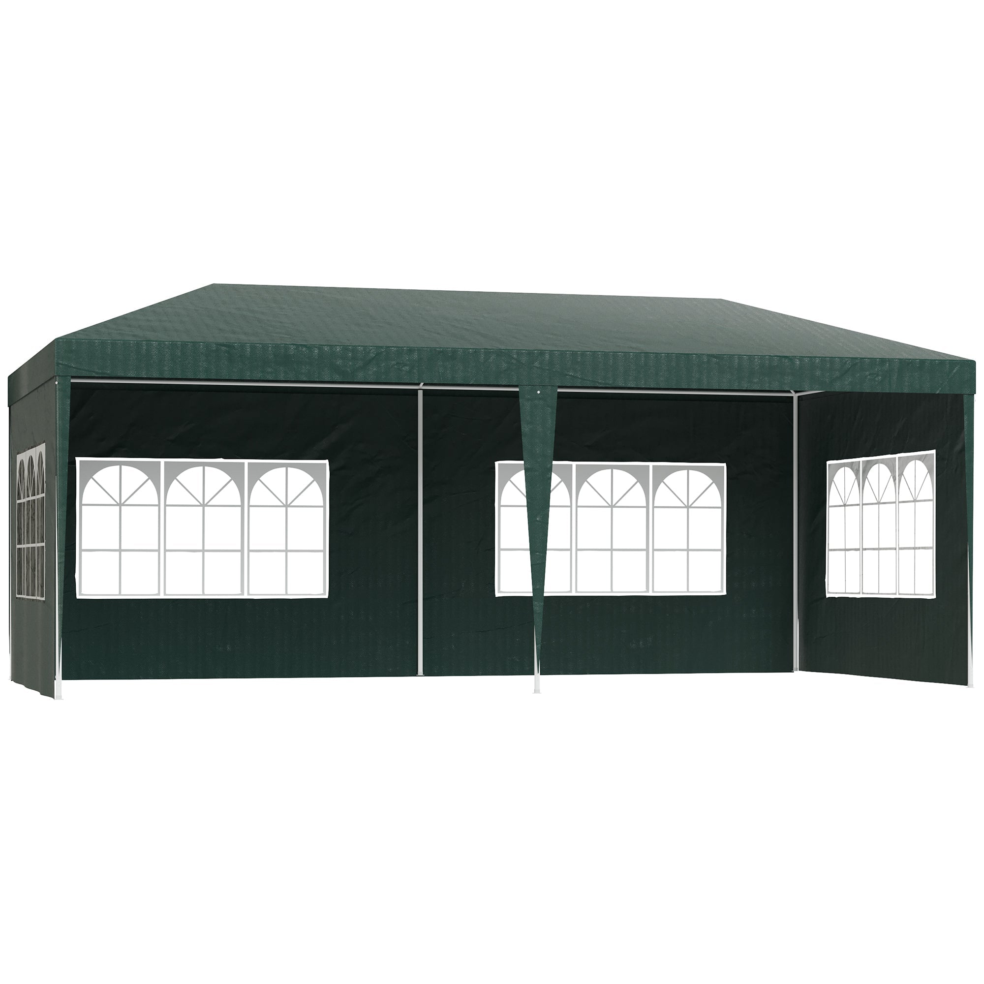 Outsunny 19' x 9' Party Tent Gazebo Canopy with 4 Removable Window Side Walls for Outdoor Event with Wind Ropes and Ground Stakes 