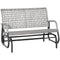 Outsunny 2-Person Outdoor PE Rattan Swing Glider Chair, Patio Garden Loveseat Rocking Bench, w/ Extra Wide Seat & Curved Backrest