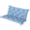 Garden Bench Cushion with Backrest, Non-Slip 2 Seater Soft Pad with Ties, Blue