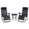 Outsunny Zero Gravity Serenity: 3pcs Patio Chaise Lounge Chair Set with Side Table, Cup Holder, Black Finish