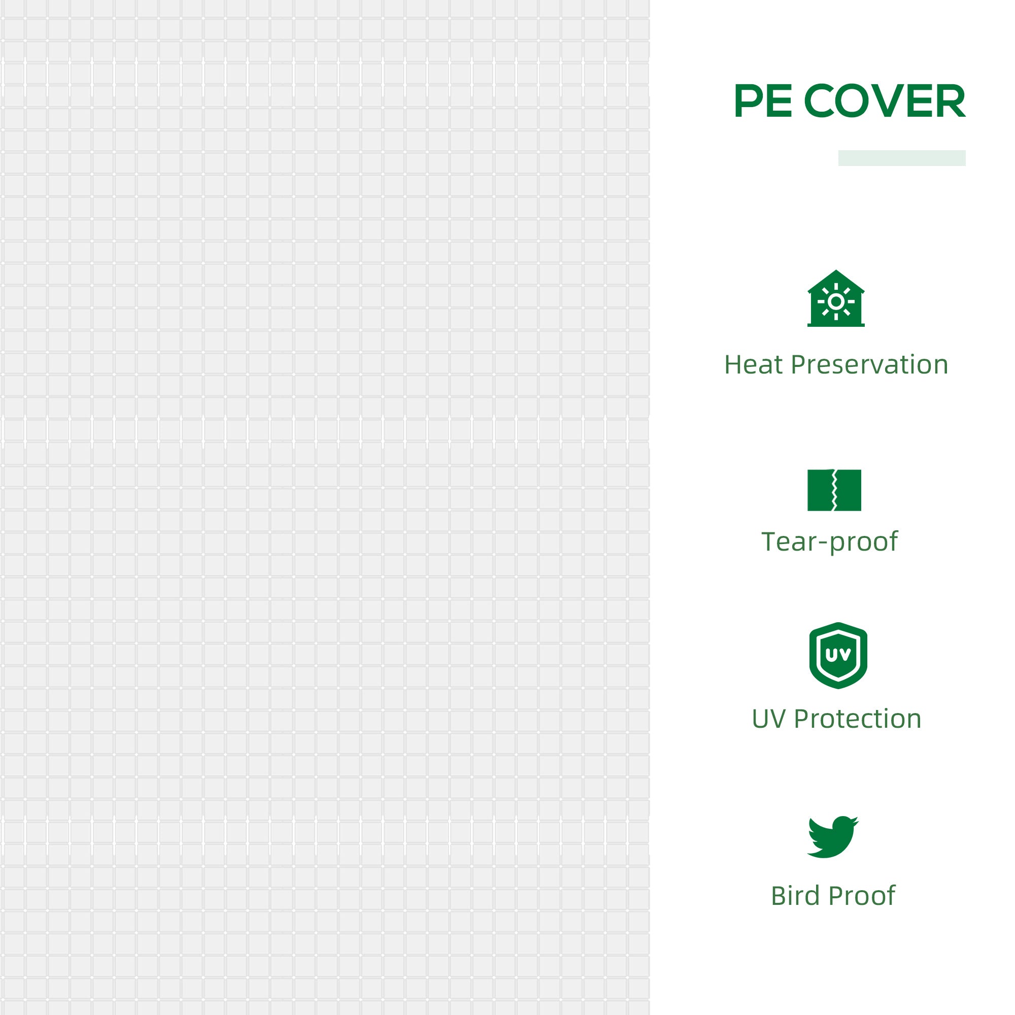 Outsunny Portable Mini Grow Refuge: 47" x 24" x 24" Outdoor Floral Plant Warm Haven 2 Windows Steel PE Cover White 