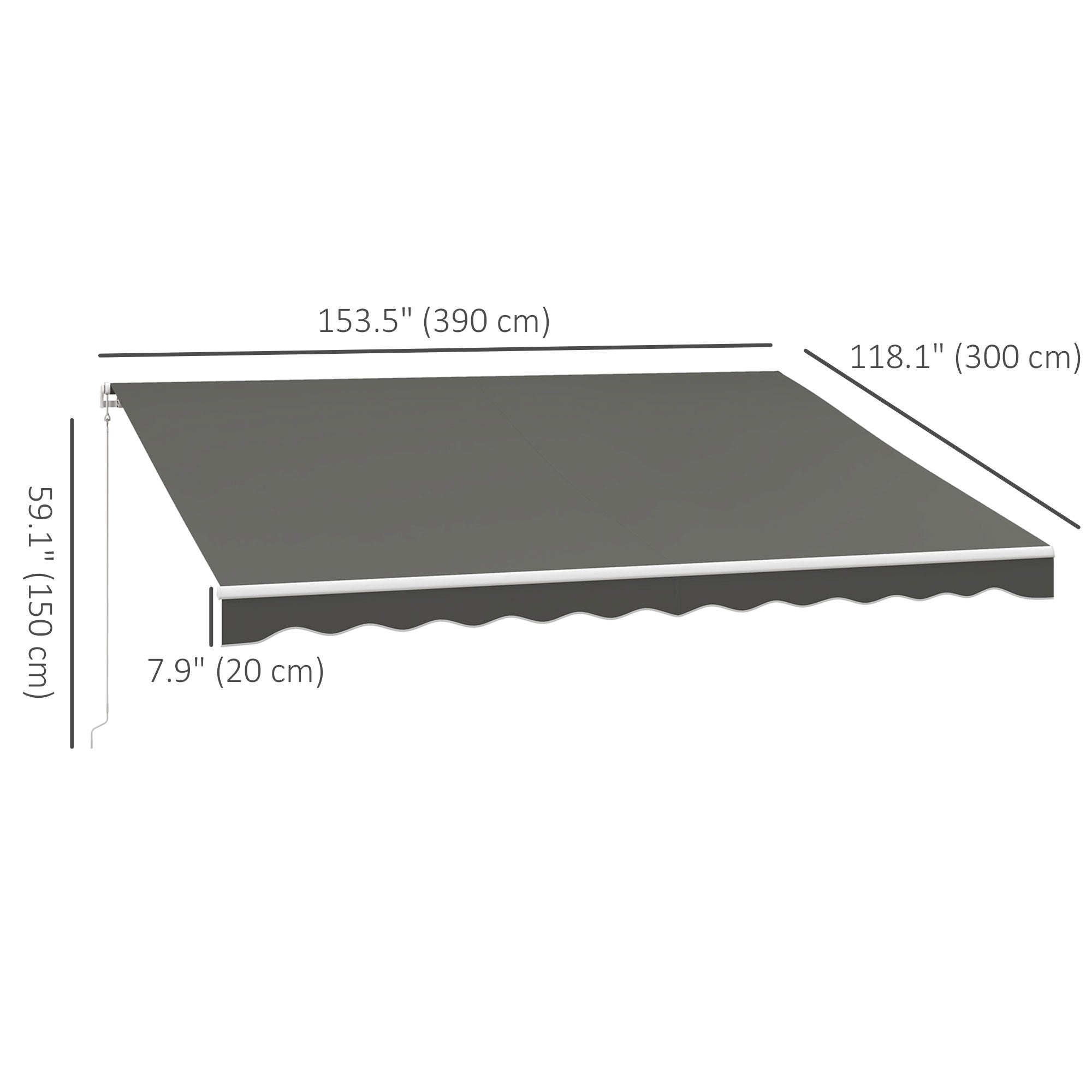 Outsunny 10' x 13' Electric Retractable Awning Sun Shade Shelter w/ Remote Controller for Deck Balcony Yard, Light Grey 