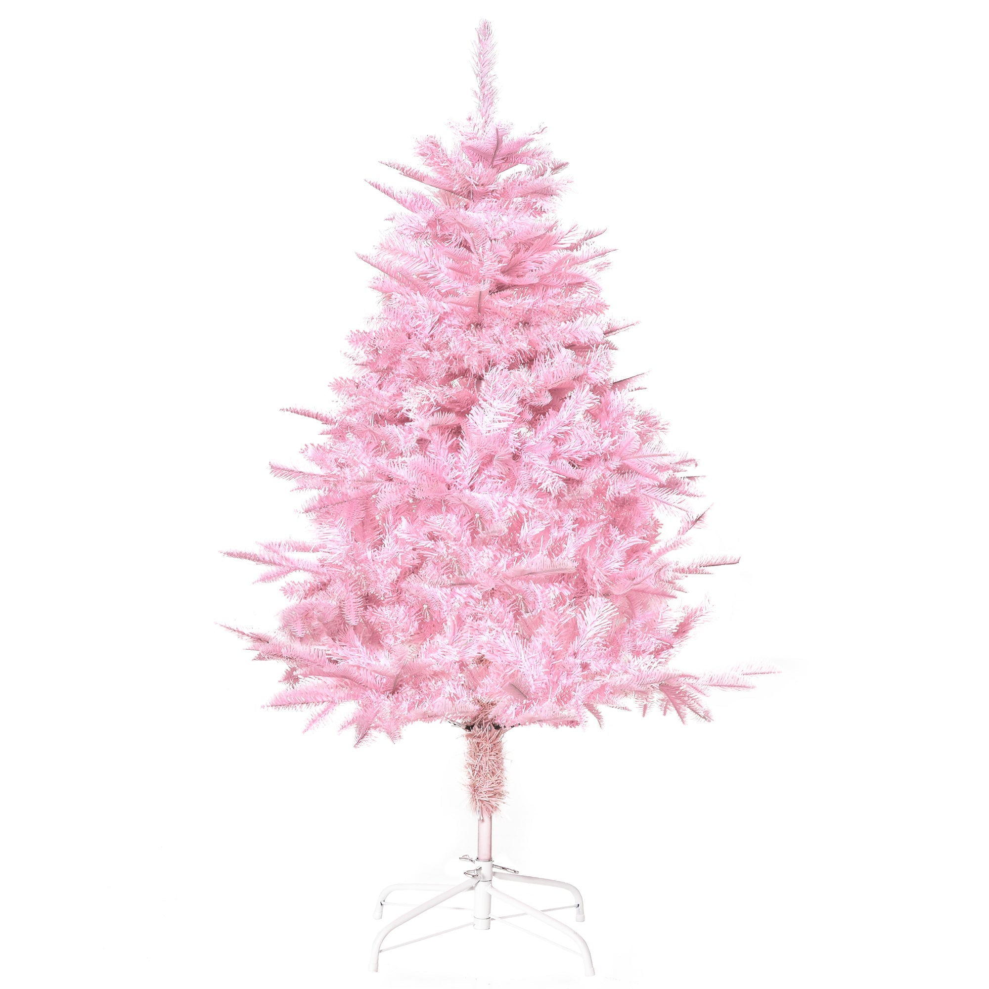 HOMCOM 4FT Artificial Christmas Tree Holiday Xmas Holiday Tree Decoration with Automatic Open for Home Party, Pink 