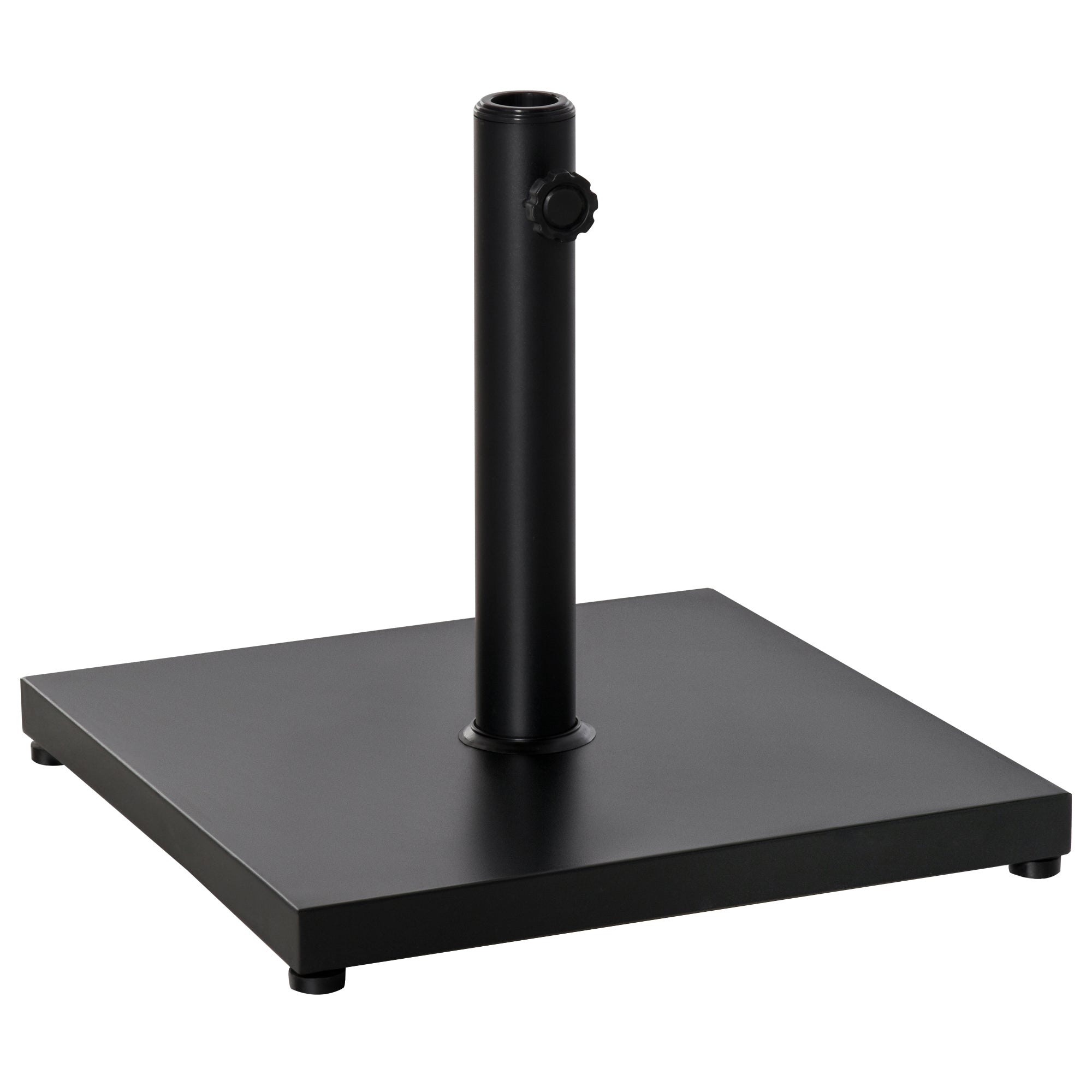 Outsunny Steel Parasol Base: Φ30/35/38MM 40lbs Adjustable Knob Umbrella Stand for Outdoor Patio Garden, Black 