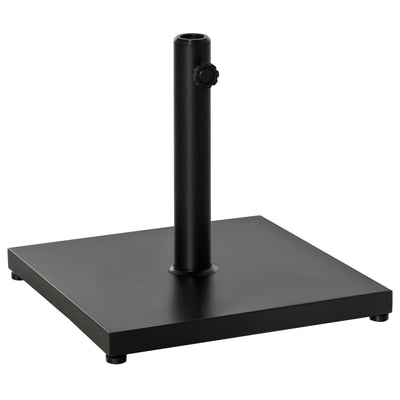 Outsunny Steel Parasol Base: Φ30/35/38MM 40lbs Adjustable Knob Umbrella Stand for Outdoor Patio Garden, Black 