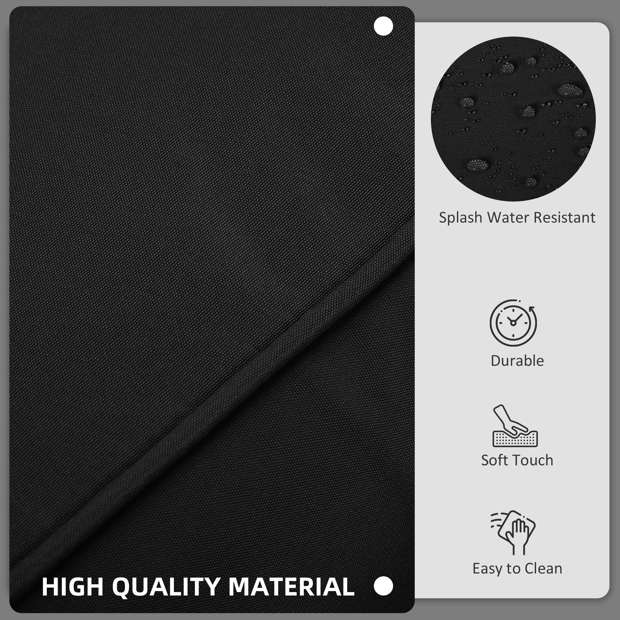 Outsunny Outdoor 14pc Patio Rattan Sofa Set Cushion Polyester Cover Replacement Set - No Cushion Included, Black 