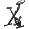 Soozier Foldable Exercise Bike Indoor Stationary Bike w/ 8-Level Magnetic Resistance LCD Screen Phone Holder for Home Gym Black