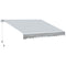 Outsunny Retractable Patio Awning: 11.8x8.2ft Water-Resistant Outdoor Manual Sun Shade Shelter, Grey