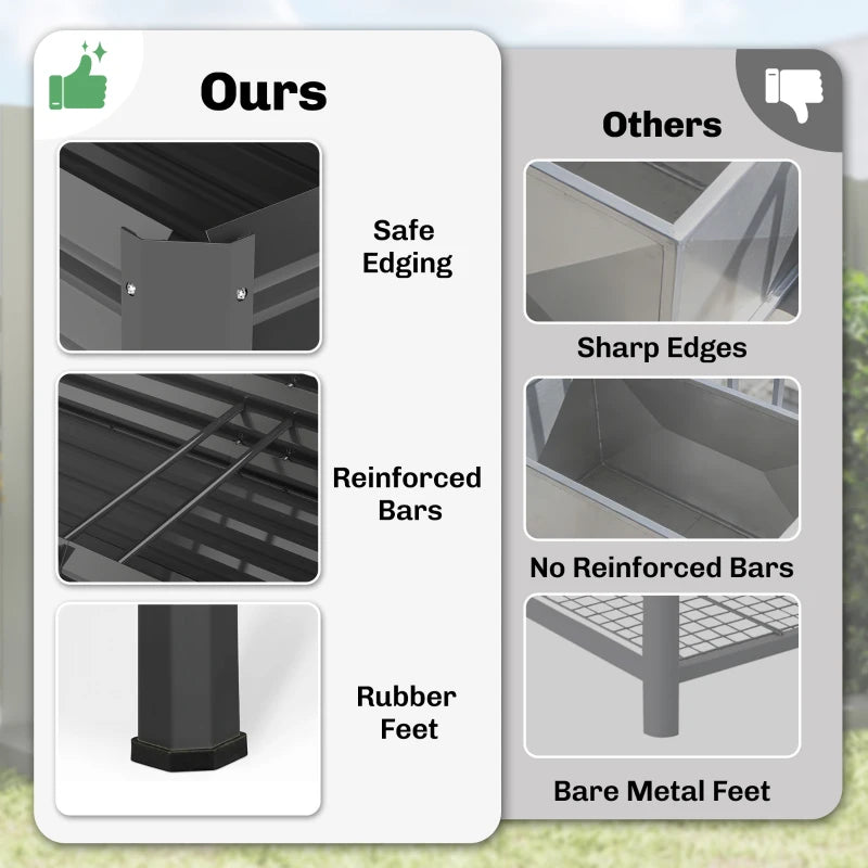 Galvanized Raised Garden Bed with Legs, 71" x 22" x 31.5" Raised Planter Box with Reinforced Bars and Non-Woven Fabric