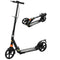 Qaba Foldable Kids Scooter with 4 Adjustable Height, Double Brake, Shock Absorption for Ages 6-12, Black