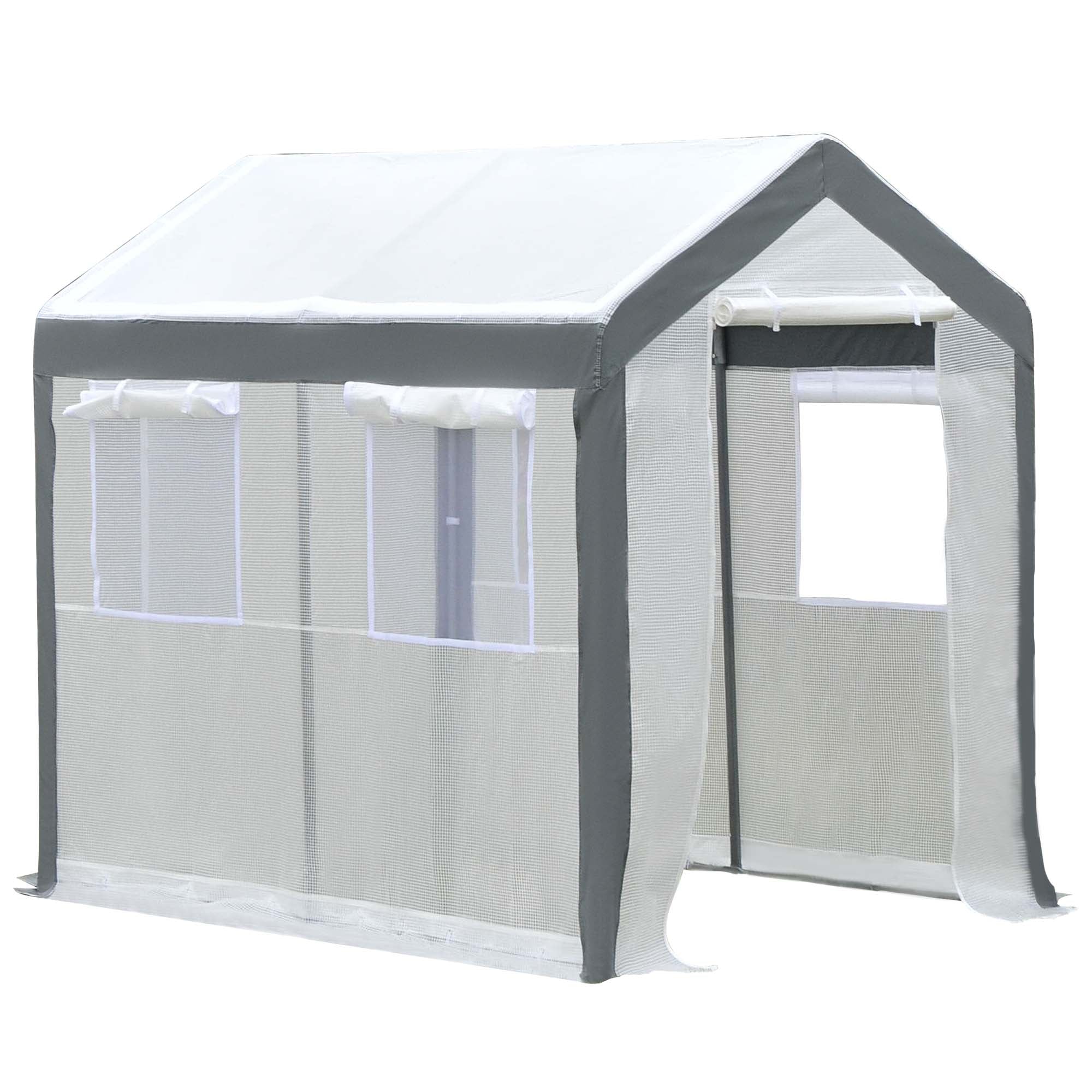 Outsunny Heavy-duty Walk-in Greenhouse 8' x 6' x 7.5' Outdoor Polytunnel for Vegetable Plant Growth Warm House 