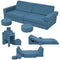 Qaba 12-Piece Modular Kids Play Couch Building Fort for Playroom Bedroom, Convertible Kids Sofa, Blue