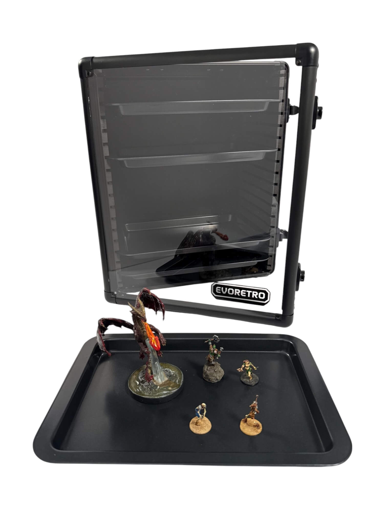 Aluminum Miniatures Display Case with 5 Magnetic Trays 