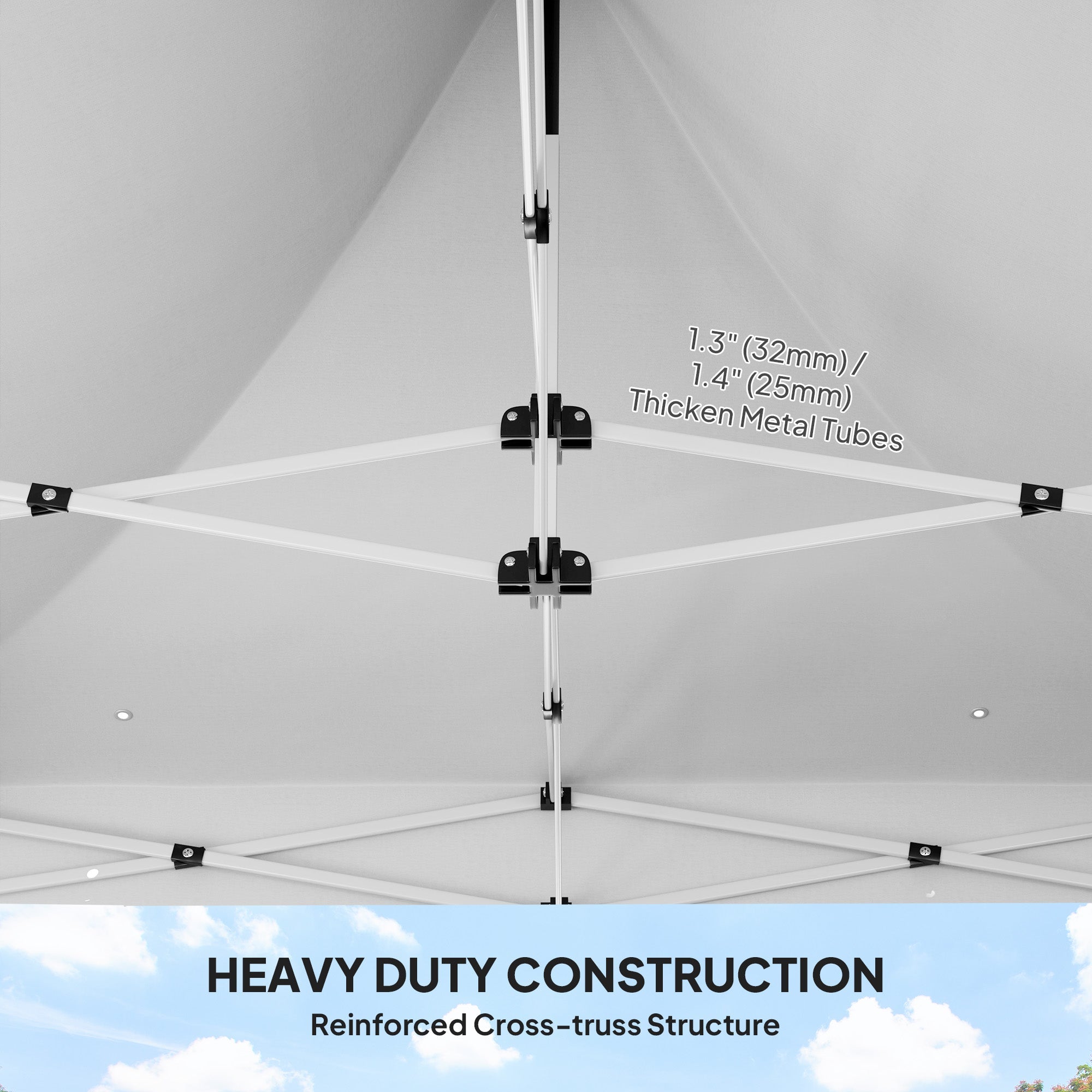 Outsunny 10' x 10' Heavy Duty Pop Up Canopy Tent w/ Sidewall, UPF50+ Instant Sun Shelter w/ Storage Pockets, Wheeled Bag, White 