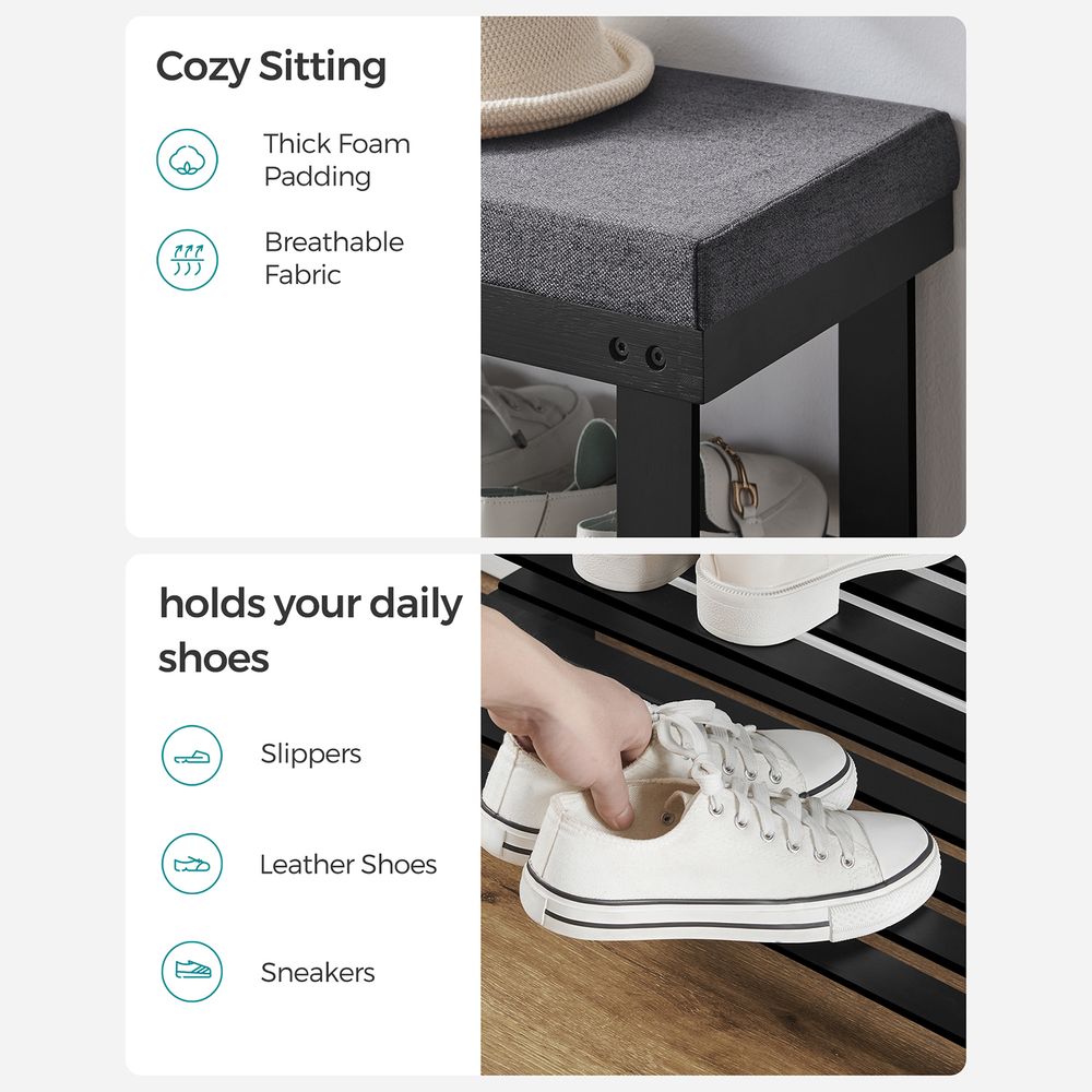 SONGMICS Bamboo Shoe Bench 