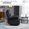 HOMCOM Manual Recliner Chair 360° Swivel Rocking Armchair Sofa with PU Leather Padded Cushion and Backrest for Living Room Black 