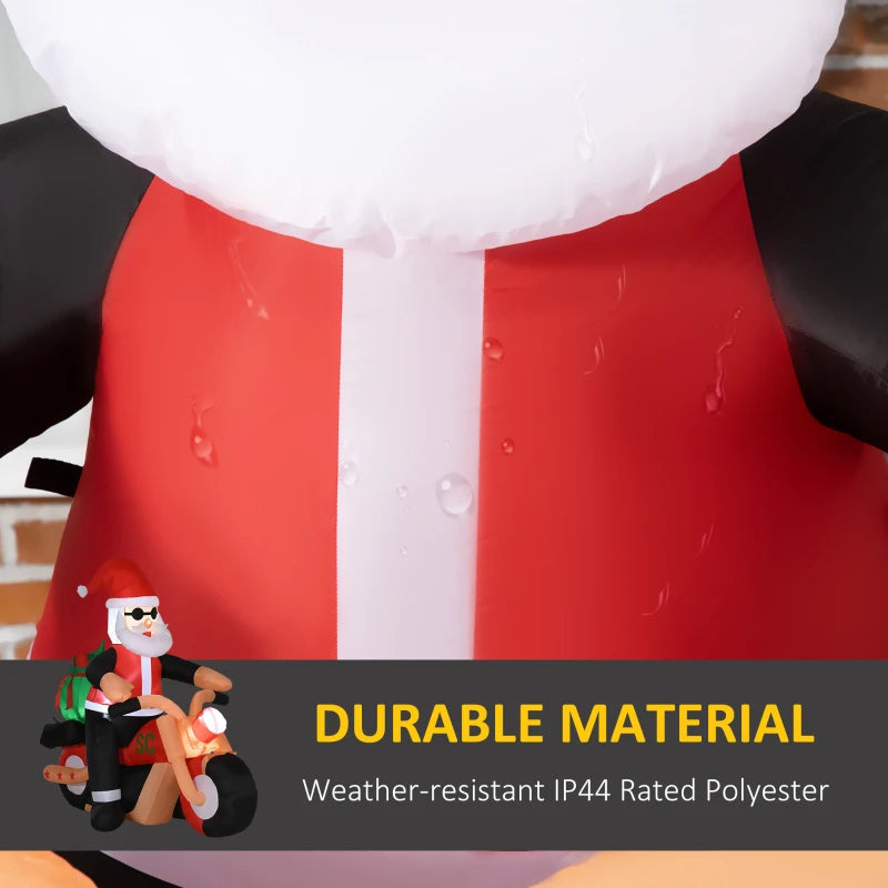 HOMCOM 5.2FT Inflatable Christmas Santa Claus on Snowmobile, LED Lighted Blow Up Decoration for Indoor & Outdoor Holiday Display 