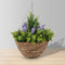 Penelope Artificial Floral Arrangement in Hanging Basket – Handcrafted Silk Yellow Flowers with Lush Greenery for Indoor Décor