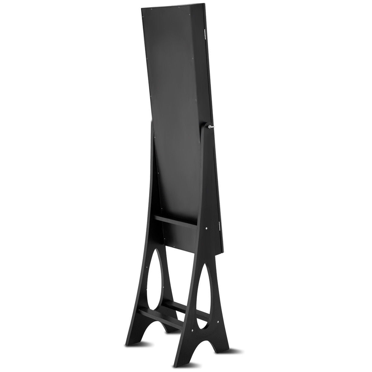 Standing Mirror Jewelry Cabinet-Black