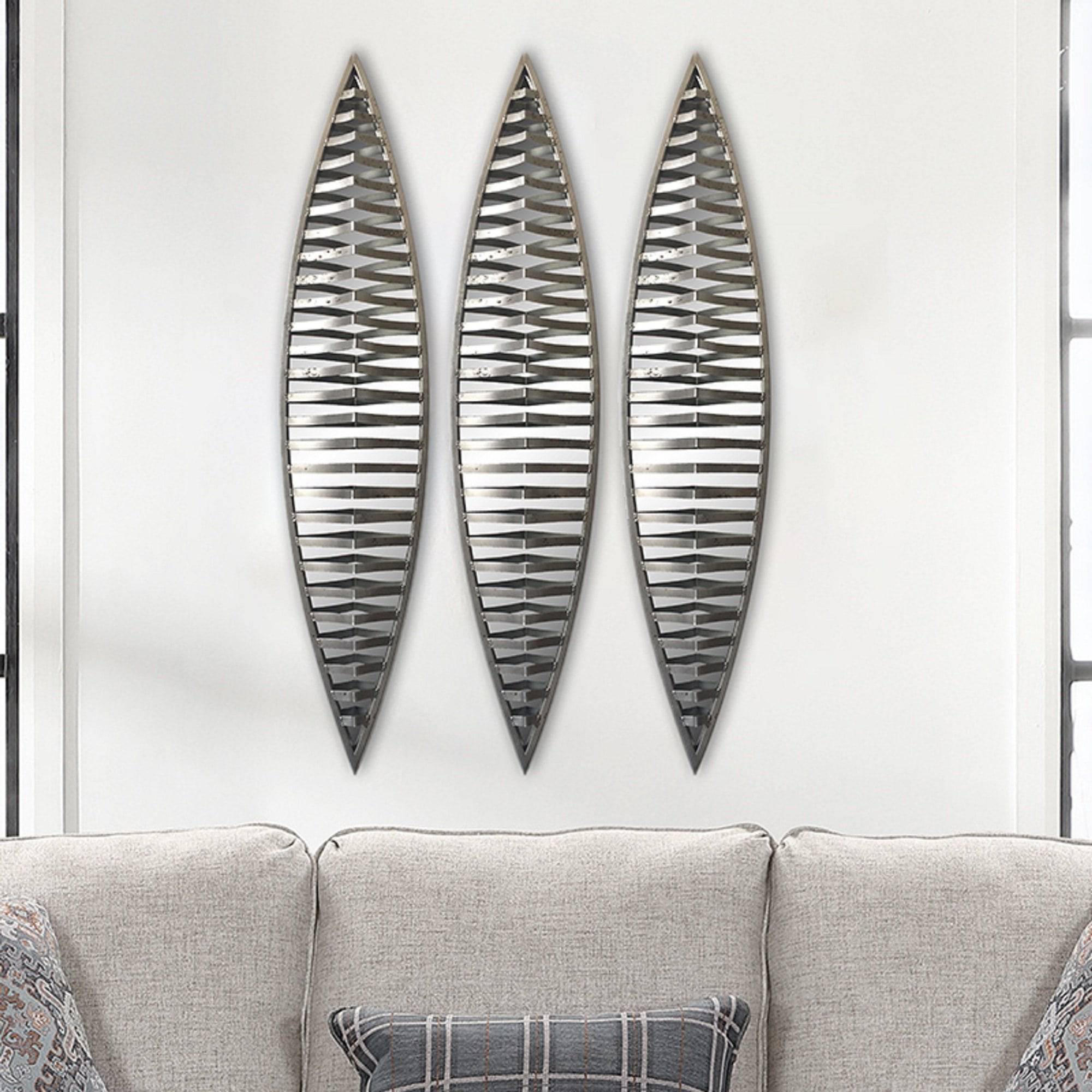 Wall Mirror - Decorative Metal Wall Mirror, set of 3pcs