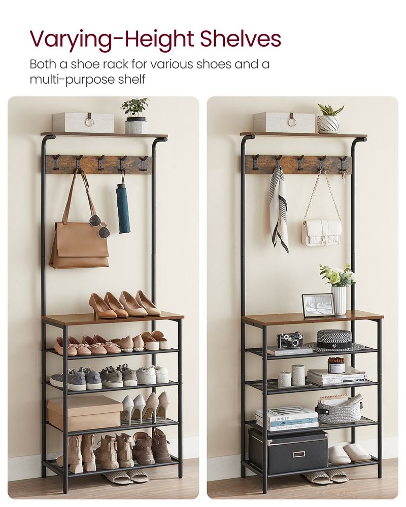 VASAGLE Hall Tree with Shoe Bench 