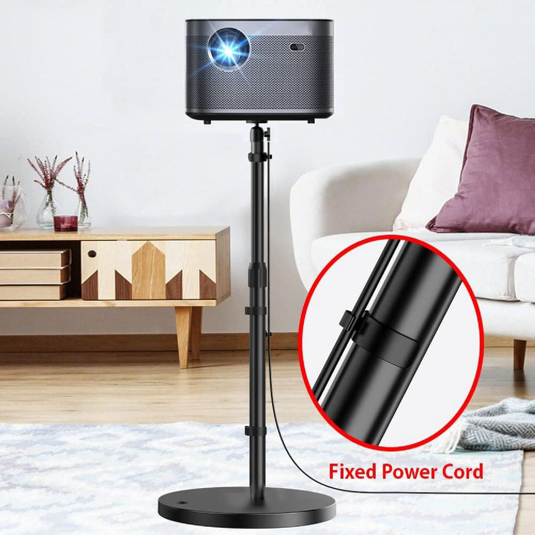 5Core Projector Stand Height Adjustable Mount Floor w 360° Swivel 3 Mounting Options