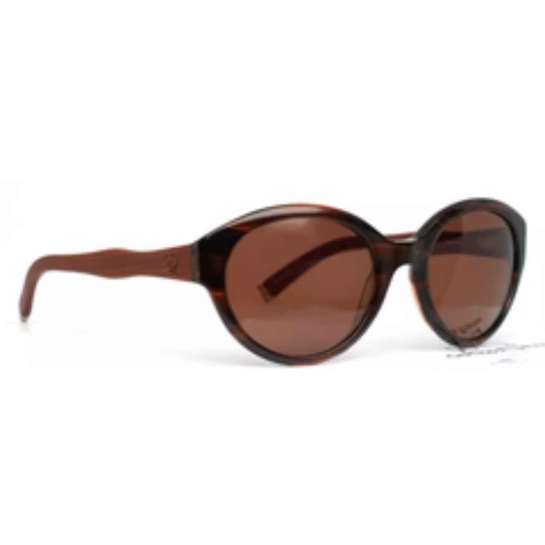 Diagram Amber Wood Womens Round Full Rim Sunglasses 