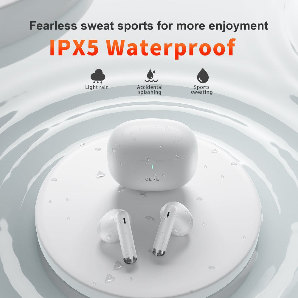 Écouteurs sans fil Bluetooth étanches IPX5 avec charge USB-C