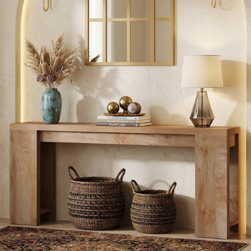 70.9" Farmhouse Wood Console Table, Entryway Sofa Table with Rustic Finish