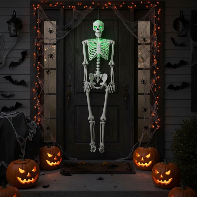 5.5 FT Halloween Skeleton Life-Size Posable for Indoor Outdoor Decoration
